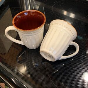 Gibson White and Brown Ceramic Mugs